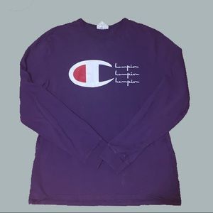 Purple champion embroidered king sleeve.